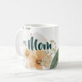 #1 Mom Mothers Day Mug.  Elegant Spring Floral Kaffeetasse (Vorderseite Links)
