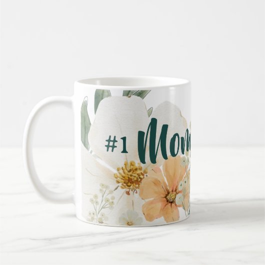 #1 Mom Mothers Day Mug.  Elegant Spring Floral Kaffeetasse (Links)