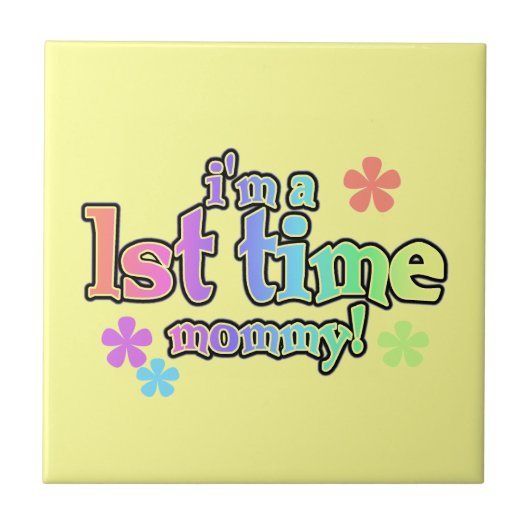1. Mommy Rainbow Text Geschenke Fliese (Vorderseite)