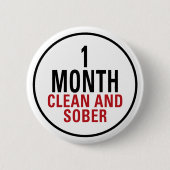 1-monatiges sauberes und nüchtern button (Vorderseite)