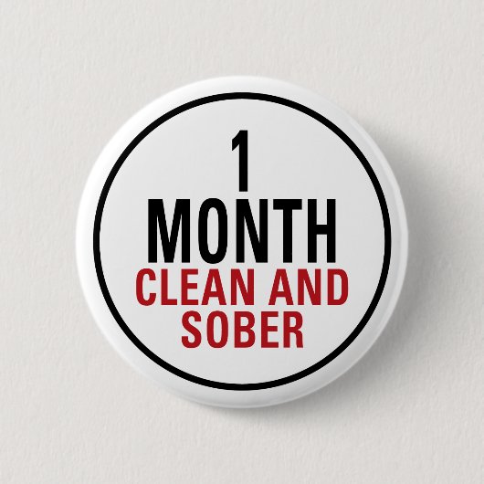 1-monatiges sauberes und nüchtern button (Vorderseite)