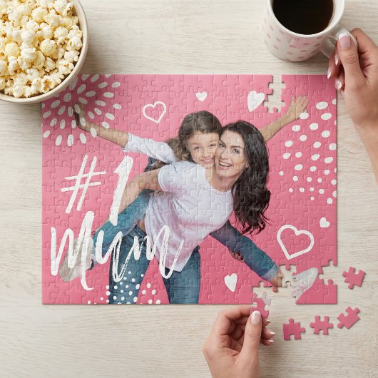 #1 Mum Volles Foto-Fun-Geschenk für Muttertagsjigs Puzzle