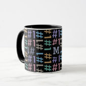 "# 1" Muster benutzerdefinierter Monogramm-Tasse Tasse (Vorderseite Links)