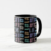 "# 1" Muster benutzerdefinierter Monogramm-Tasse Tasse (VorderseiteRechts)