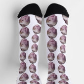 1 Muster des schwebenden Kopfes hinzufügen - Weiß Socken (Oben)