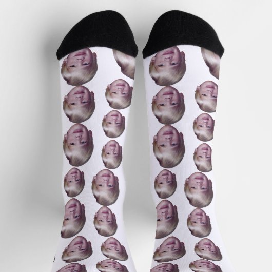 1 Muster des schwebenden Kopfes hinzufügen - Weiß Socken (Oben)