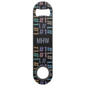 "# 1" Muster für benutzerdefinierte Monogramm-Flas Speedflaschenöffner (Rückseite)