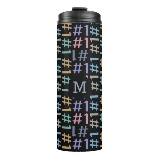 "# 1" Muster für benutzerdefinierte Monogramm-Tumb Thermosbecher (Vorderseite)