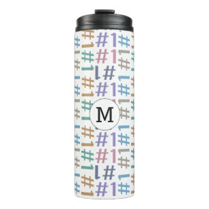 "# 1" Muster für benutzerdefinierte Monogramm-Tumb Thermosbecher