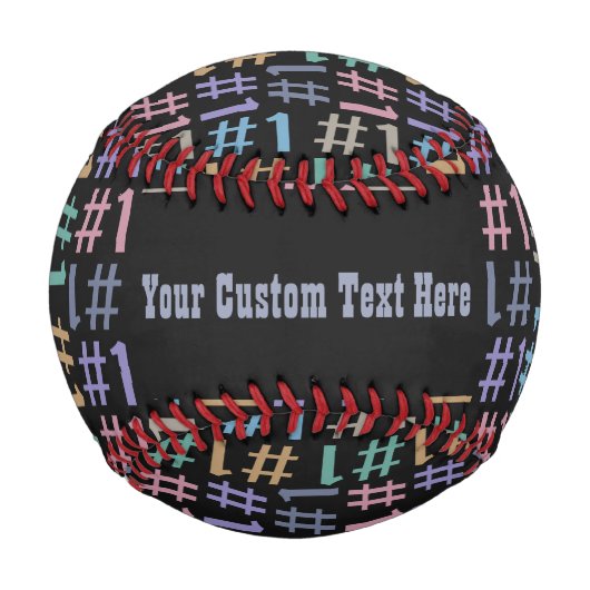 "# 1" Muster für benutzerdefiniertes Monogramm-Bas Baseball (Rückseite)