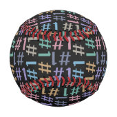"# 1" Muster für benutzerdefiniertes Monogramm-Bas Baseball (Vorderseite)