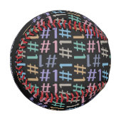 "# 1" Muster für benutzerdefiniertes Monogramm-Bas Baseball (Vorderseite Links)