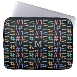 „# 1“ Muster individuelle Monogramm-Laptop-Hüllen Laptopschutzhülle