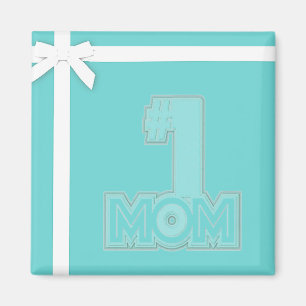 #1 MUTTER - Stylischer blauer Muttertagsmagnet Magnet
