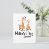 1. Mütter Tag Giraffe Postkarte (Stehend Vorderseite)