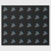 1. Nacht des Hanukkah Glitzer Wrapping Paper Geschenkpapier (Flach)