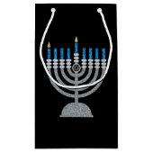 1. Nacht Hanukkah Glitzer Kleine Geschenktasche Kleine Geschenktüte (Rückseite)