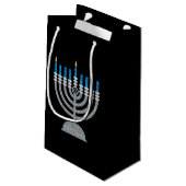 1. Nacht Hanukkah Glitzer Kleine Geschenktasche Kleine Geschenktüte (Rückseite Schrägansicht)