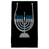 1. Nacht Hanukkah Glitzer Kleine Geschenktasche Kleine Geschenktüte (Vorderseite)