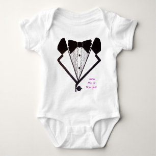 1. Neue Jahre Tux-T - Shirt-Säuglings- Baby Strampler