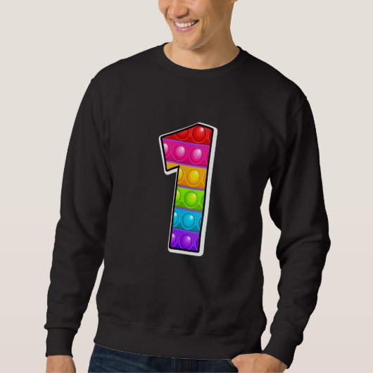 1 Niedliche Hauptstadt Letter 1 Alphabet Funny Pop Sweatshirt (Vorderseite)
