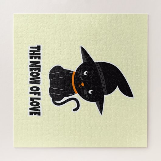 1.niedliche Schwarze Katzenmiau aus Liebe Puzzle (Horizontal)