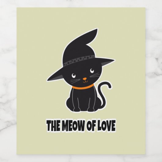 1.niedliche Schwarze Katzenmiau aus Liebe Weinetikett (Einzelnes Label)