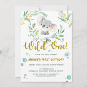 1. Niedlicher Koala wildes der Einladung (Vorderseite)