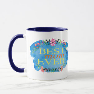 1 Niedliches Blumenmuster "Beste Mama je" Print Ta Tasse