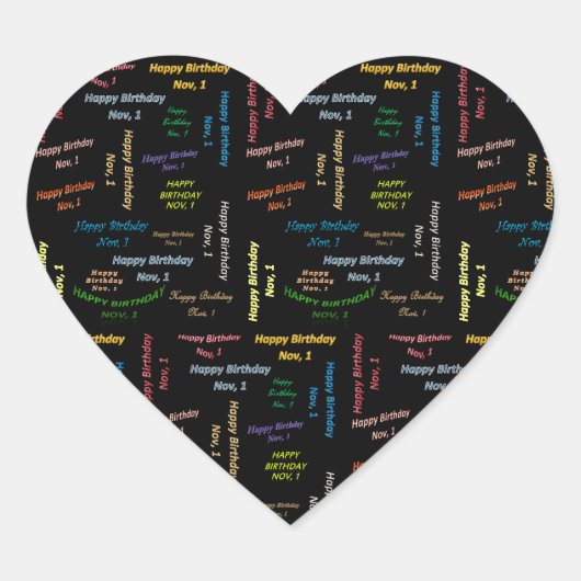 1. November Herz-Aufkleber (Vorderseite)