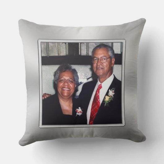 1 oder 2 Foto 60 Jubiläumsvorträge für Eltern Kissen (Rückseite)