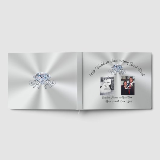 1 oder 2 Foto Diamond 60 Jahre Gästebuch (Voll)