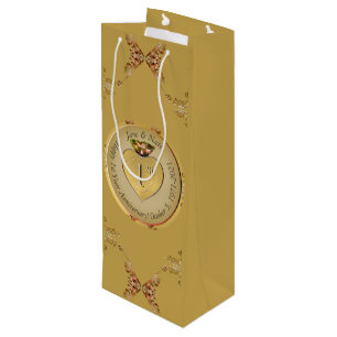 1. oder 50. Golden Ochre Gift Bag Geschenktüte Für Weinflaschen