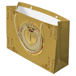 1. oder 50. Golden Ochre Gift Bag Große Geschenktüte