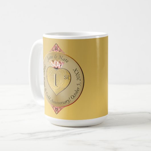 1. oder 50. Goldenes Jahr Kaffeetasse (Vorderseite Links)