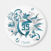 1 oder für aquamarine Volleyballstars Magnet (Vorne)