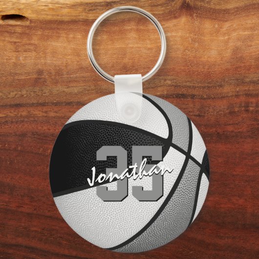 1 oder in Schwarz-Grau-Basketball kaufen Schlüsselanhänger (Vorderseite)