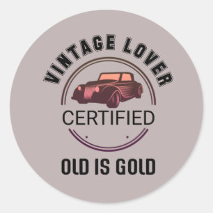 1. Oldtimer-Enthusiast Runder Aufkleber