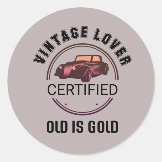 1. Oldtimer-Enthusiast Runder Aufkleber (Vorderseite)