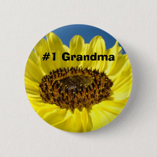 #1 Oma Buttons Gelbe Sonnenblumen Großmütter