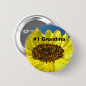 #1 Oma Buttons Gelbe Sonnenblumen Großmütter (Vorne & Hinten)