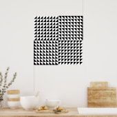 1 Optische Illusion eines schwarzen und weißen Dre Poster (Küche)