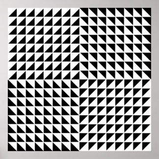 1 Optische Illusion eines schwarzen und weißen Dre Poster