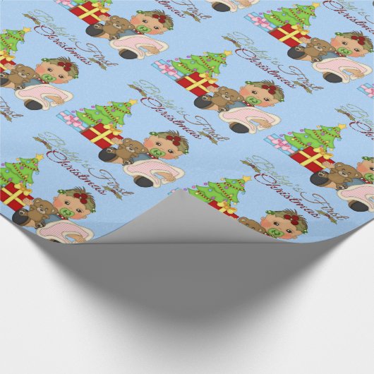 1. Packpapier des Babys Weihnachts (Ecke)