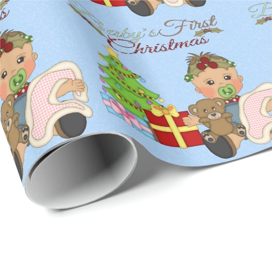 1. Packpapier des Babys Weihnachts (Rolleneckpunkt)