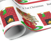 1. Packpapier des Babys Weihnachts (Rolleneckpunkt)