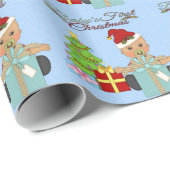 1. Packpapier des Babys Weihnachts (Rolleneckpunkt)