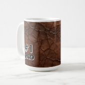 #1 Papa Leder-Look Kaffeetasse (Vorderseite Links)