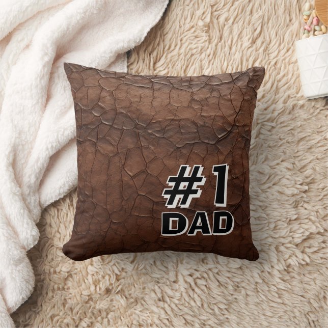 #1 Papa Leder-Look Kissen (Decke)