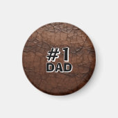 #1 Papa Leder-Look Magnet (Vorne)